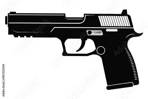 sig sauer p320 silhouette line art vector illustration