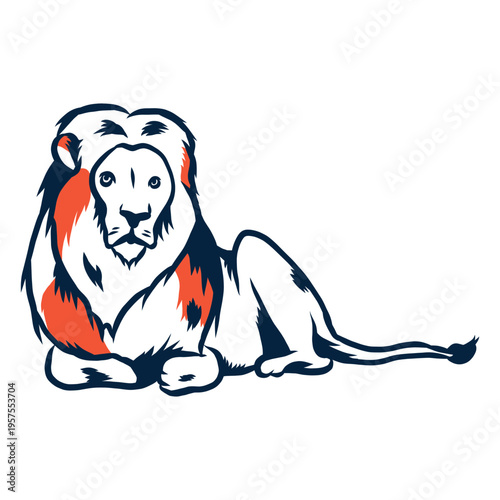 Laying lion illustration