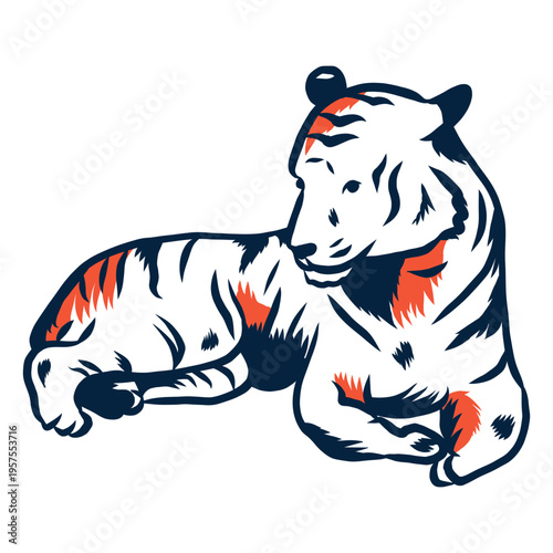 Laying tiger illustration