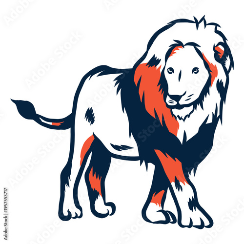 Lion duotone illustration