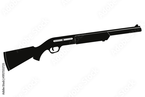 shotgun silhouette line art vector illustration