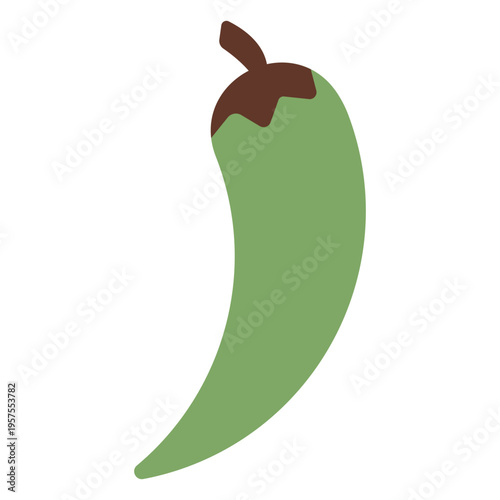 Pepper chilli green flat