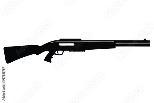 shotgun silhouette line art vector illustration