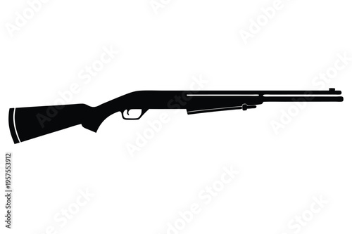 shotgun silhouette line art vector illustration