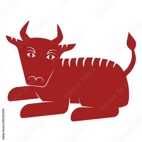 Bull bison chinese astrology silhouette