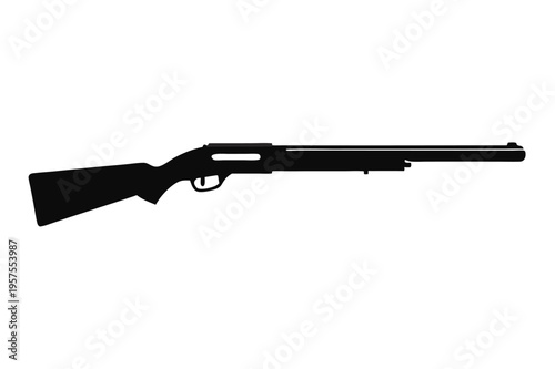 shotgun silhouette line art vector illustration