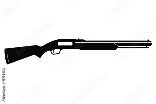 shotgun silhouette line art vector illustration