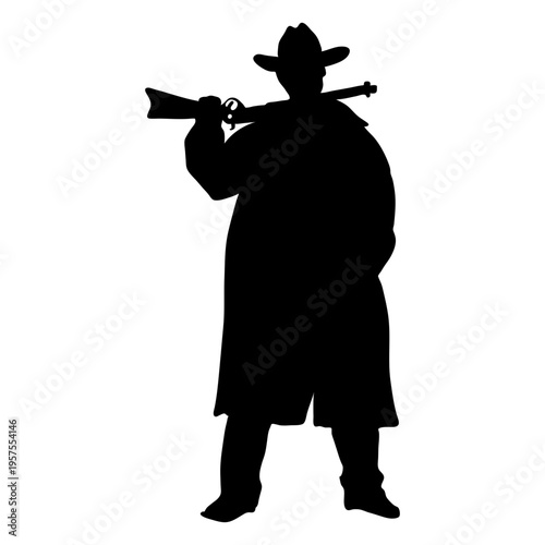 Cowboy with rifle silhouette