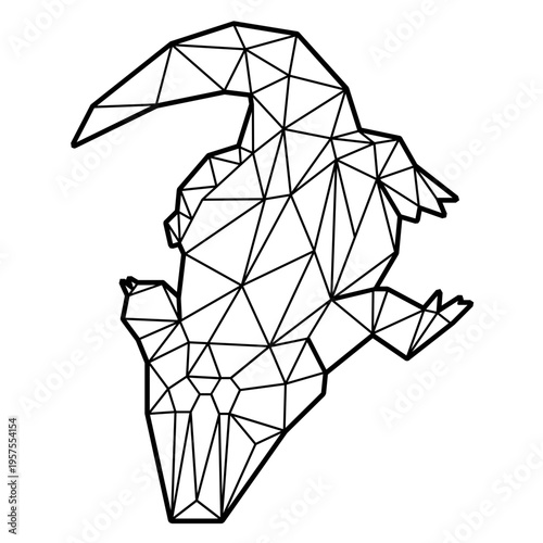 Crocodile laying polygonal