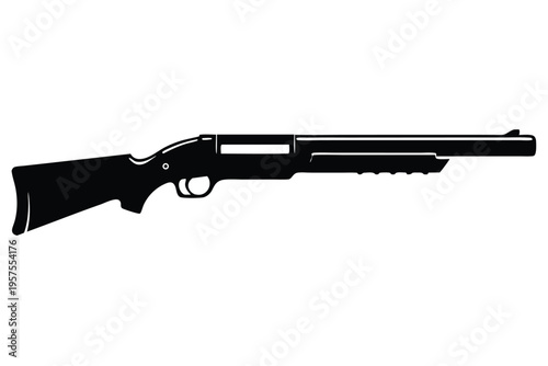 shotgun silhouette line art vector illustration