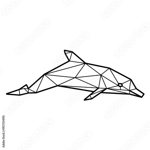 Dolphin side view polygonal