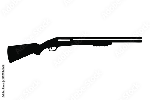 shotgun silhouette line art vector illustration