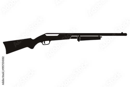 shotgun silhouette line art vector illustration