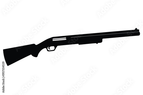 shotgun silhouette line art vector illustration