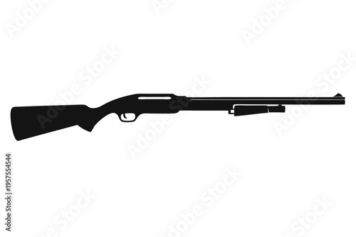 shotgun silhouette line art vector illustration