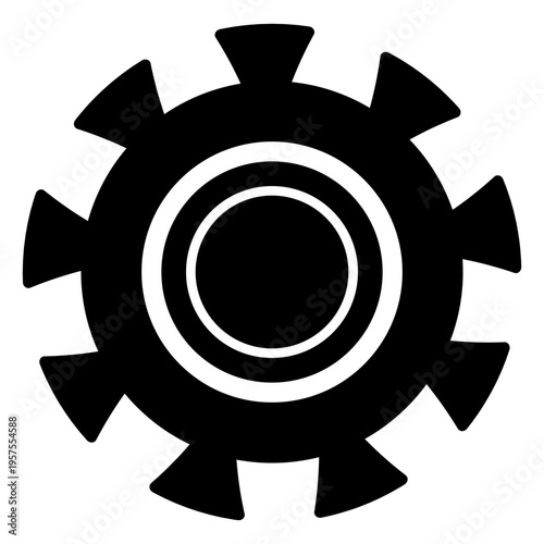 Gear wheel hole gear pinion cogwheel detailed silhouette