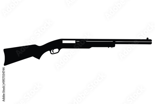 shotgun silhouette line art vector illustration