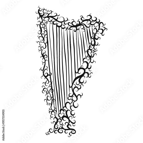 Harp musical instrument swirl
