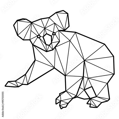 Photography Koala walking polygonal