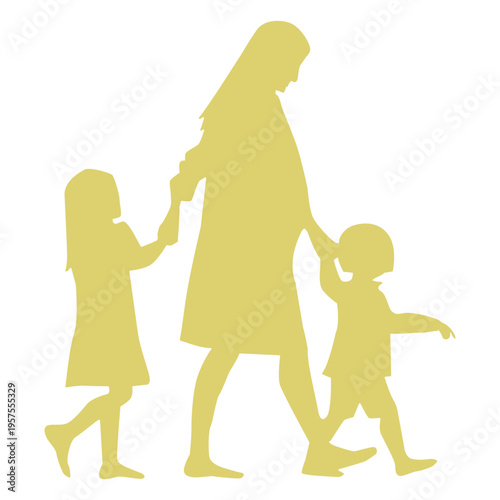 Mother daughter pregnancy son child kid silhouette