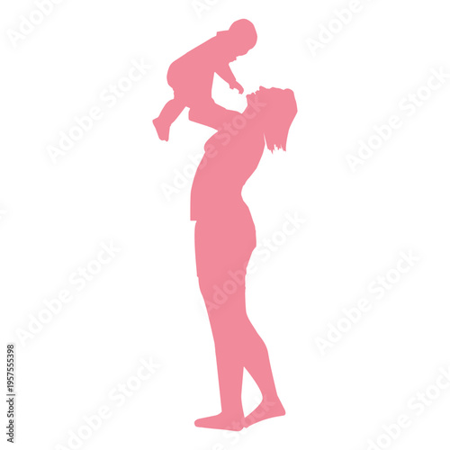 Mother happiness child kid silhouette