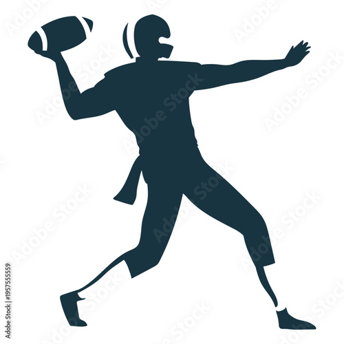 Player ball outfit helmet football silhouette