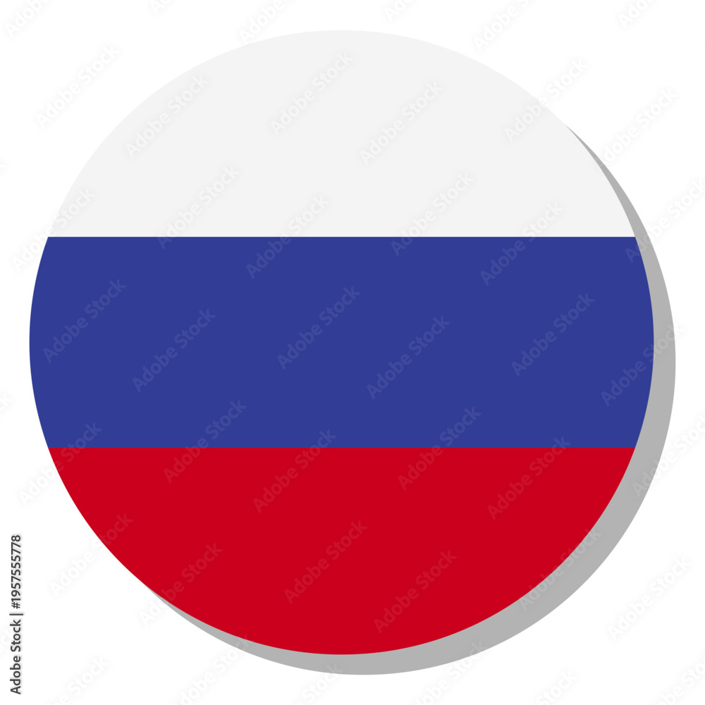Obraz premium Russia flag language icon circle