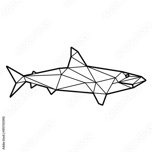 Shark side view polygonal