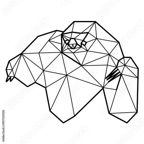 Sloth laying polygonal