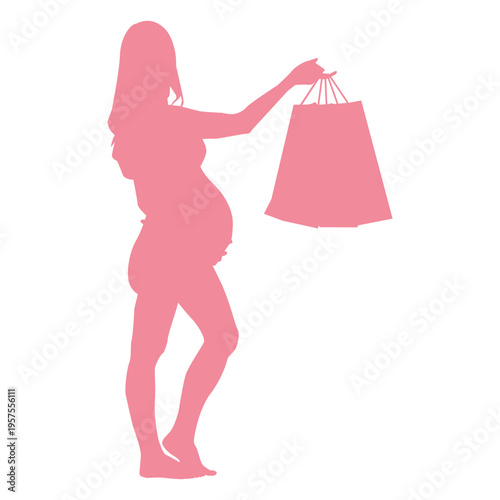 Woman bag belly pregnancy silhouette