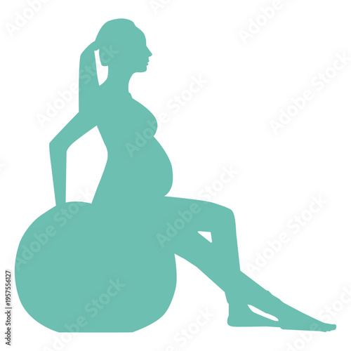 Woman belly ballon pregnancy silhouette