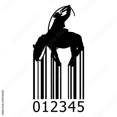Barcode with cowboy