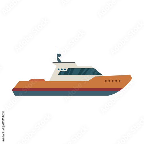 Cabin cruiser boat icon