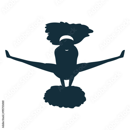 Cheerleader jump silhouette