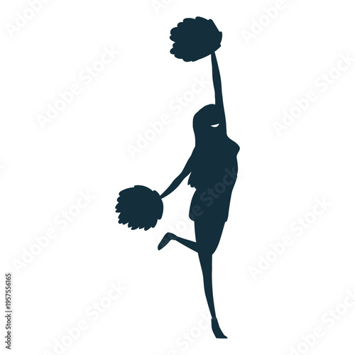 Cheerleader cheering silhouette