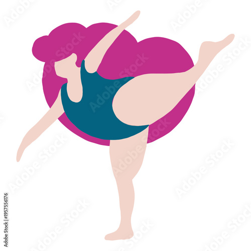 Chubby woman ballet dancing ballet