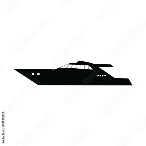 Motor yacht ship silhouette