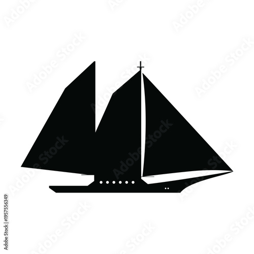 Schooner ship silhouette