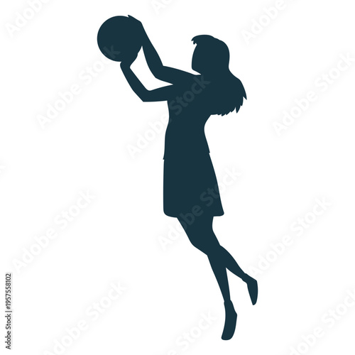 Basketball player female hair ball player shorts t shirt silhouette