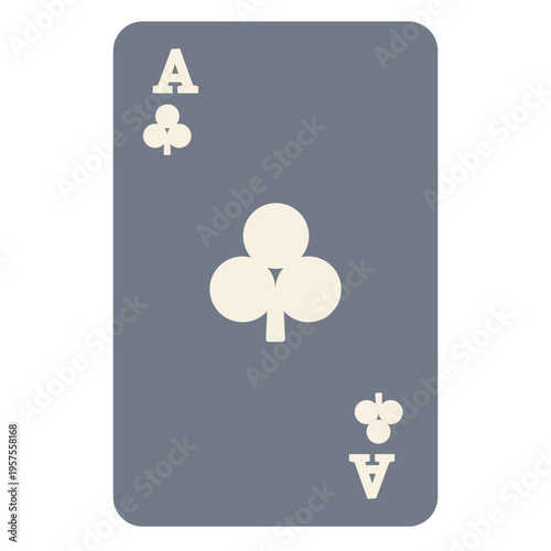 Card ace clubs silhouette