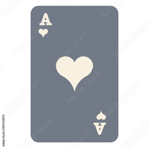 Card ace hearts silhouette