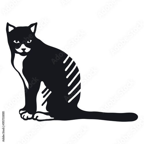 Cat muzzle stripe fur tail doodle