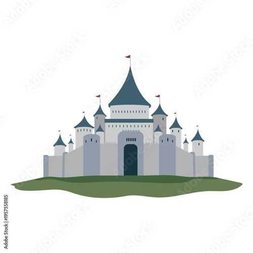 Castle fortress palace flag illustration