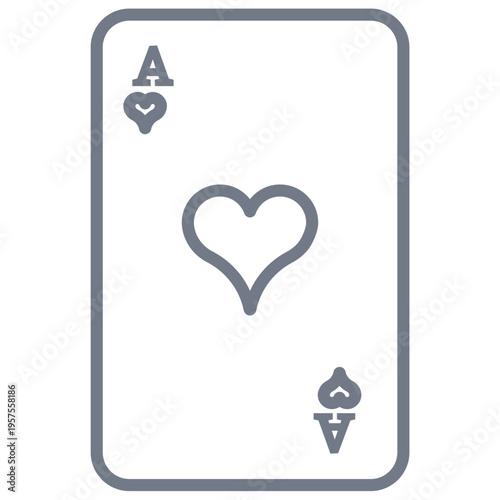 Card ace hearts stroke