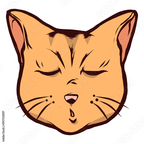 Cat muzzle sleepy whisker ear illustration