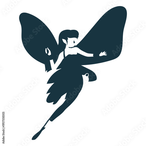 Fairy wing detailed silhouette