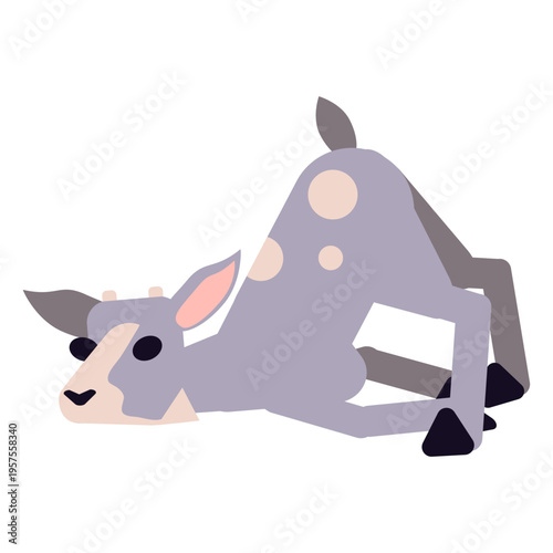 Goat tail horn hoof rounded flat