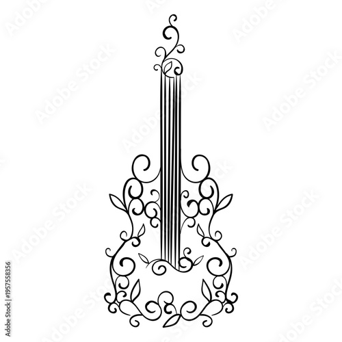 Guitar pattern abstraction ornamental pattern