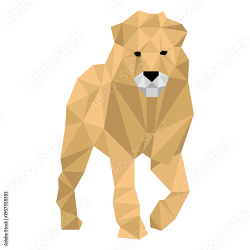 Lion king leg roar mane low poly