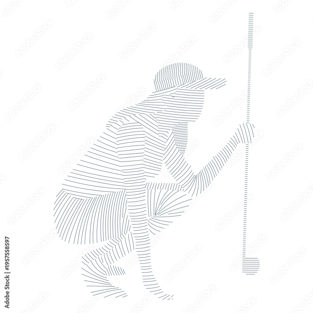 Fototapeta premium Player female hair club cap t shirt striped silhouette